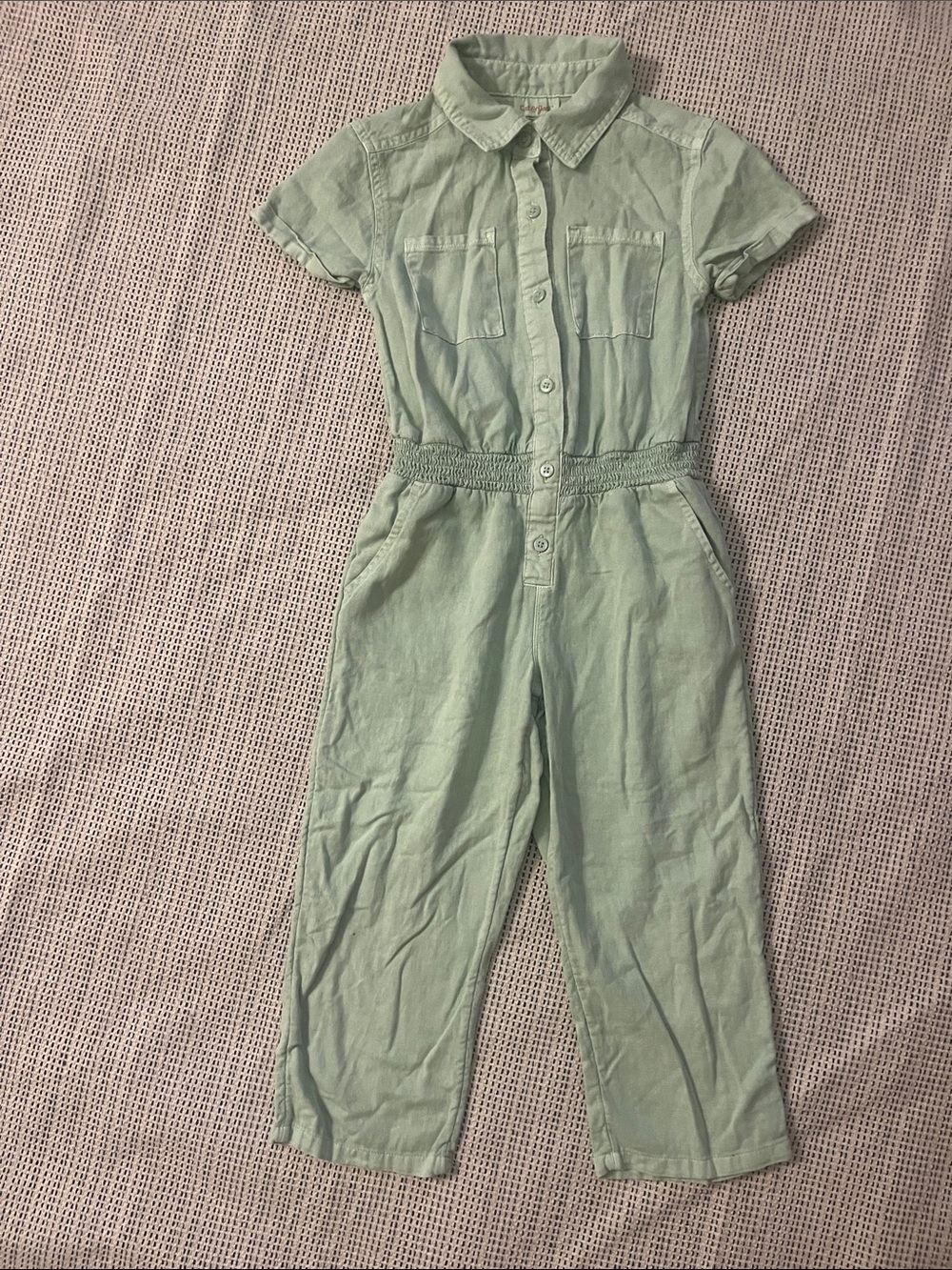 Cat & Jack Short-Sleeve Button-Front Jumpsuit